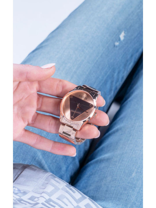 Guess Γυναικείο Ρολόι 36mm Χρονογράφος Μπαταρίας με Ροζ Χρυσό Μεταλλικό Μπρασελέ