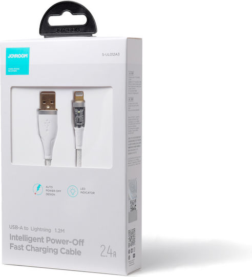 Joyroom S-UL012A3 Braided USB-A to Lightning Cable 18W White 1.2m