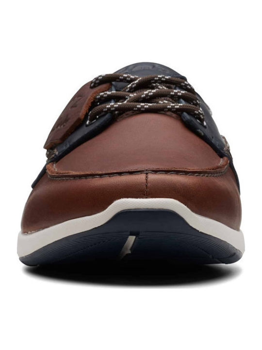 Atl Sail Go Men's Leather Boat Shoes Brown