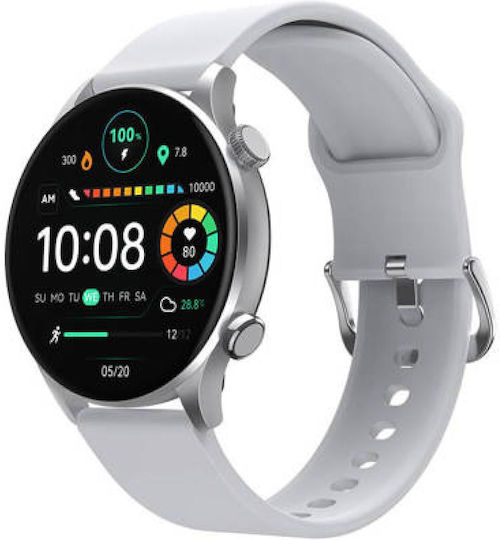 Haylou RT3 Solar Plus 45mm Smartwatch with Heart Rate Monitor (Silver)