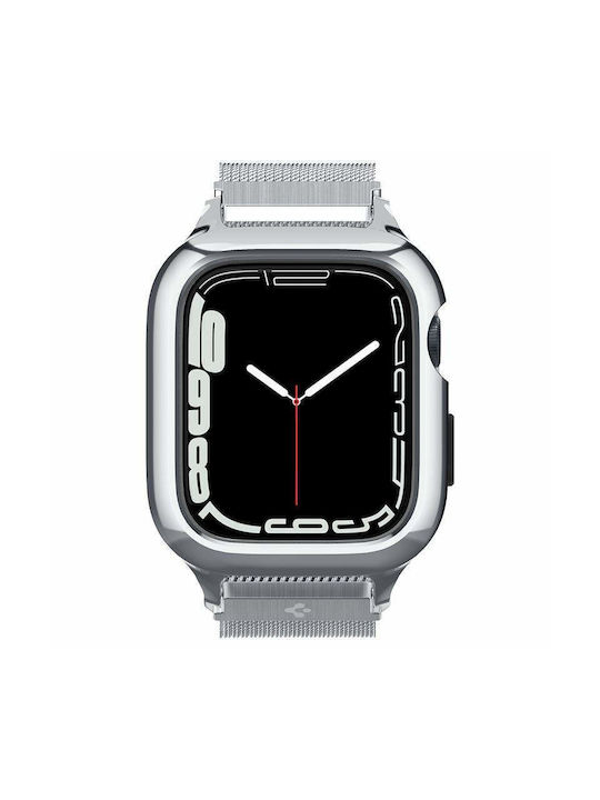 Spigen Metal Fit Pro Metal Case in Silver color for Apple Watch 4 / 5 / 6 / 7 / 8 / 9 / SE