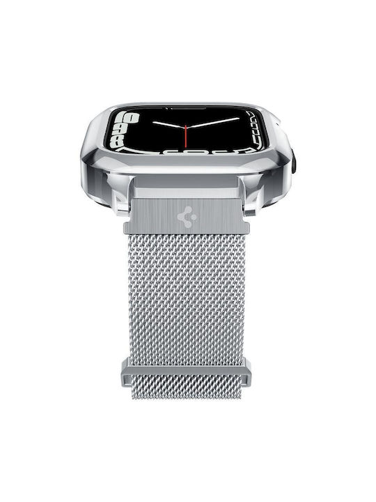 Spigen Metal Fit Pro Metal Case in Silver color for Apple Watch 4 / 5 / 6 / 7 / 8 / 9 / SE