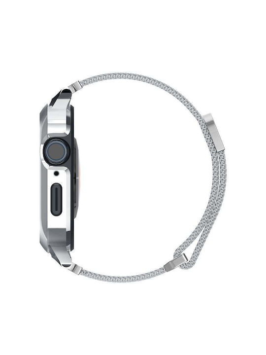 Spigen Metal Fit Pro Metal Case in Silver color for Apple Watch 4 / 5 / 6 / 7 / 8 / 9 / SE