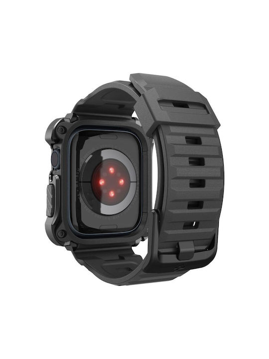 Spigen Tough Armor Pro Μεταλλική Θήκη σε Μαύρο χρώμα για το Apple Watch 45mm
