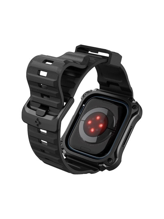 Spigen Tough Armor Pro Μεταλλική Θήκη σε Μαύρο χρώμα για το Apple Watch 45mm