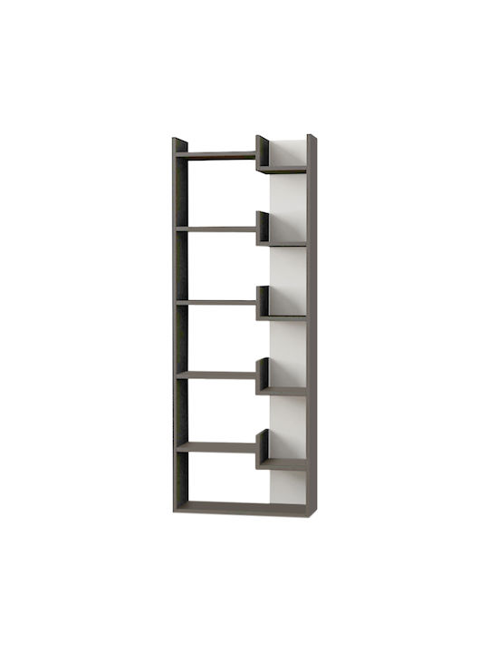 Bookcase Oppa Anthracite / White 60x22x162cm