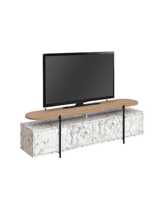 Έπιπλο Τηλεόρασης Hanley Λευκό Μ160xΠ35.6xΥ48cm