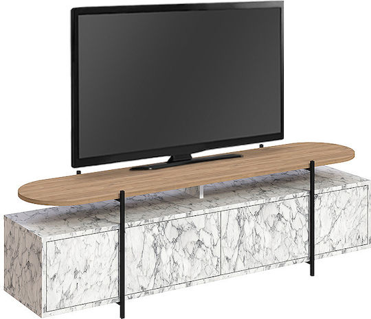 TV-Möbel Hölzernes Hanley Weiß L160xB35.6xH48cm