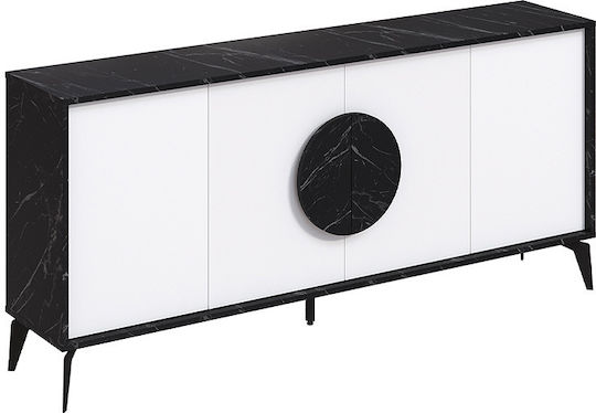 Sideboard Gora Wooden Black / White 180x35.6x82cm