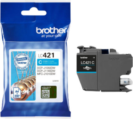 Brother LC421 Original InkJet Printer Ink Cyan (LC-421C)
