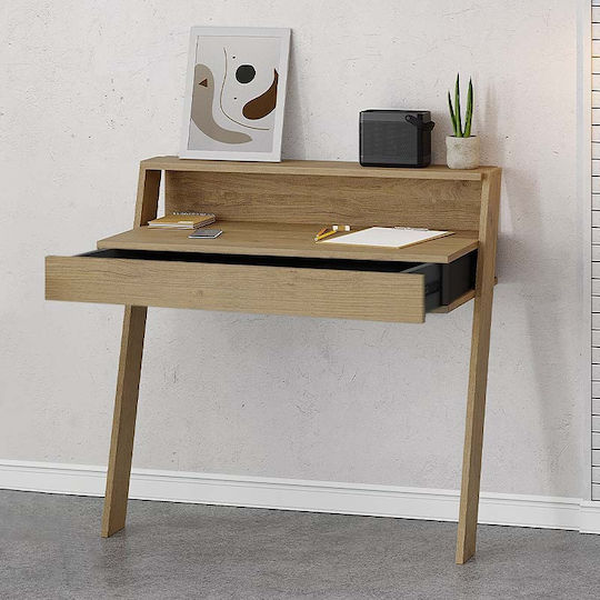 Secretary Desk Cowork Wooden Beige 94x50x91cm