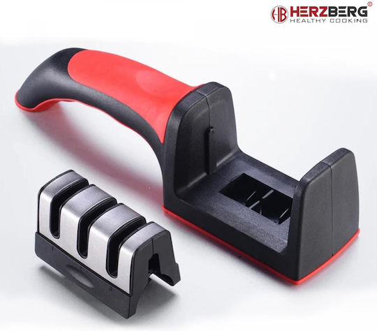 Herzberg Sturdy Handheld Knife Sharpener with 3 Levels