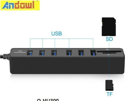 Andowl USB 3.0 8 Port Hub with USB-C Connection