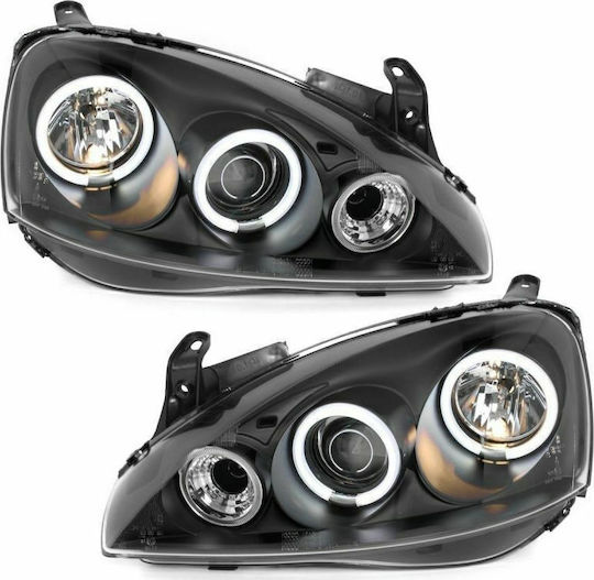 Sonar Μπροστινά Φανάρια Angel Eyes για Opel Corsa C 2000-2006 2τμχ