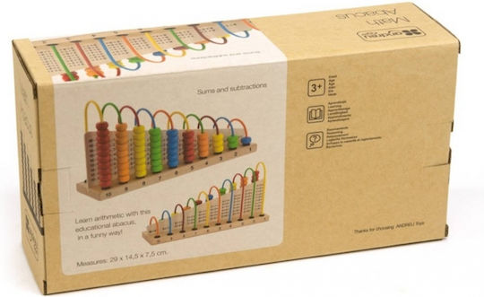 Andreu Toys Μαθηματικός Άβακας Άβακας από Ξύλο για 3+ Ετών