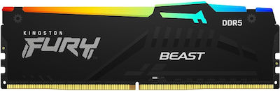 Kingston Fury Beast RGB 32GB DDR5 RAM με Ταχύτητα 6000 για Desktop