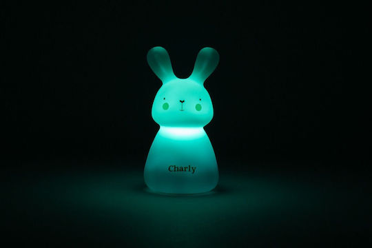 Lumini LED Lampă decorativă pentru copii Charly Bunny Albastru 6x5x10εκ.
