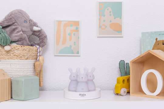 Lumini LED Lampă decorativă pentru copii Bunnies Alb 6x5x10εκ.