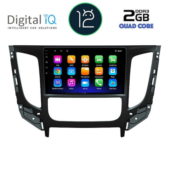 Digital IQ Ηχοσύστημα Αυτοκινήτου για Fiat Fullback Mitsubishi L200 2015+ με Clima (Bluetooth/USB/AUX/WiFi/GPS/Apple-Carplay/Android-Auto) με Οθόνη Αφής 9"