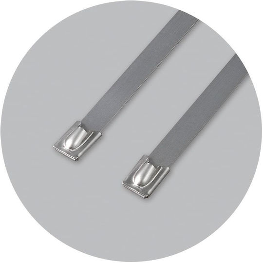Benman Cable Ties Plastic 300mm x 4.5mm in Silver Colour (100 pcs)