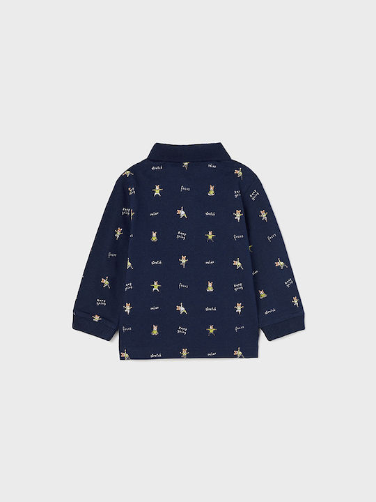 Mayoral Kids Polo Long Sleeve Navy Blue