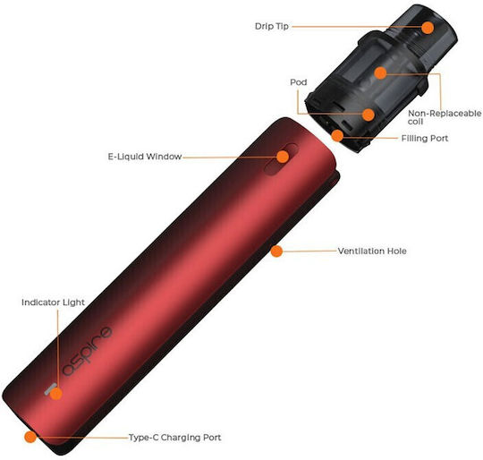 Aspire Oby Kit de poduri 2ml cu Baterie Încorporată 500mAh Apricot
