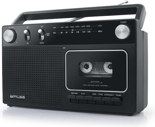 Muse M-152 RC Φορητό Ηχοσύστημα με Κασετόφωνο / Ραδιόφωνο Μαύρο