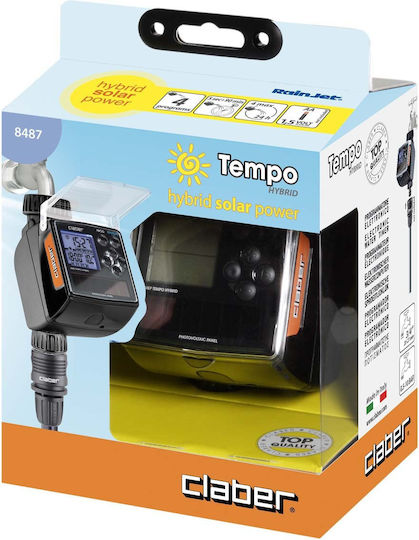 Claber Tempo Hybrid Προγραμματιστής Ποτίσματος Βρύσης Ηλιακός 1 Εξόδου