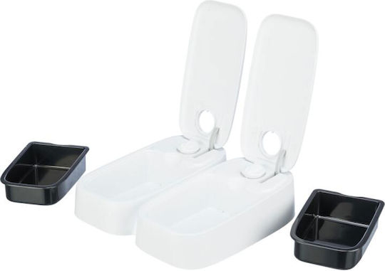 Trixie Automatic Plastic Feeder for Dog & Cat with Base 2x 300ml 24cm in Black Color