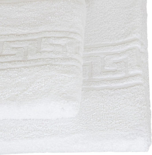 Melinen Hotel Face Towel Meander 100x50 cm 500gsm White