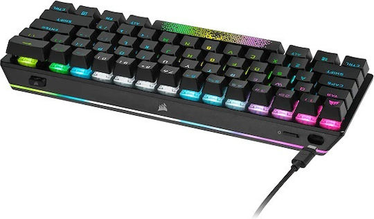 Corsair K70 RGB Pro Mini Ασύρματο Gaming Μηχανικό Πληκτρολόγιο 60% με Cherry MX Speed Silver διακόπτες και RGB φωτισμό (Αγγλικό US)
