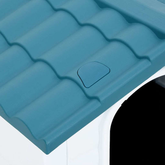 vidaXL Hundehaus Kunststoff Außenbereich Blau 90.5x68x66cm