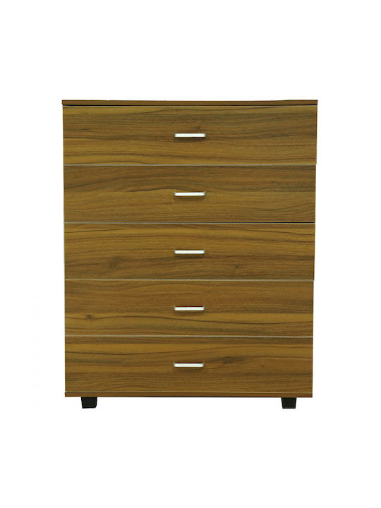 Wooden Chest of Drawers with 5 Drawers 80x40x100cm