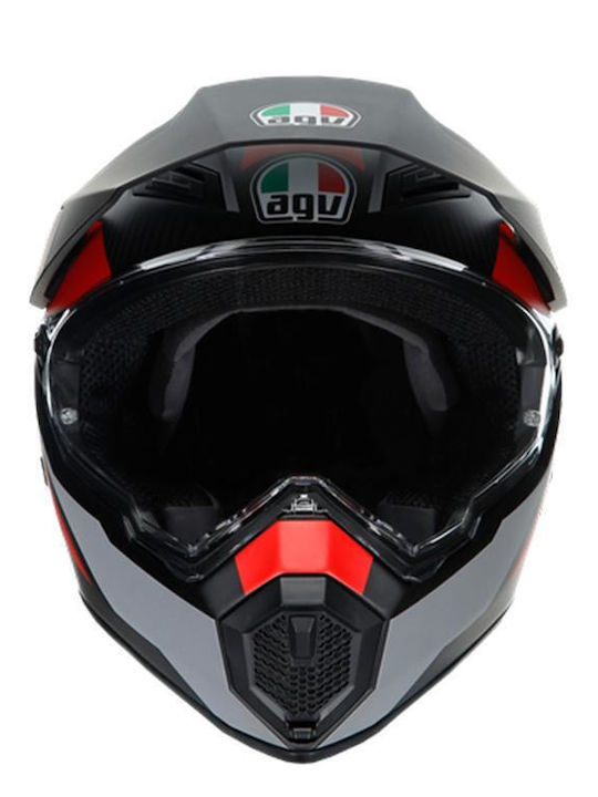 AGV AX-9 Dual Matt Carbon/Red Κράνος Μηχανής On-Off DOT / ECE 22.05 1540gr με Pinlock