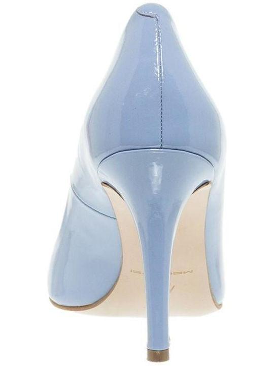 Mourtzi Patent Leather Pointed Toe Stiletto Teal Blue High Heels