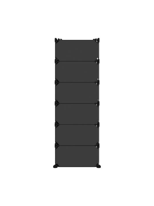 Plastic Shoe Organizer with 12 Shelves Black 94.5x36.5x106cm