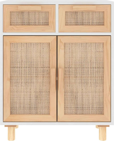 Мебели за съхранение дървен с чекмеджета Бежов 60x30x75см