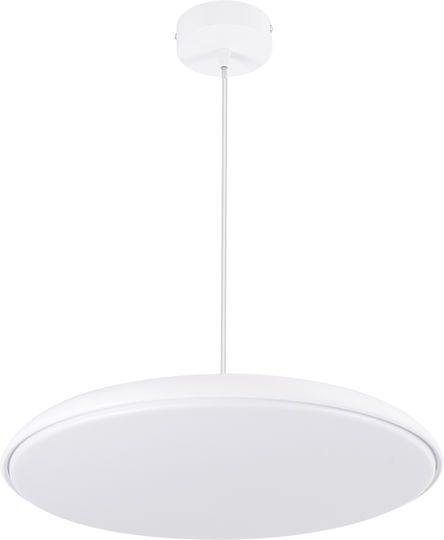 GloboStar Baron Висящо Таванно Осветително Тяло Бяло LED с Регулируемо Бяло Светлина Камбанка 40x40см