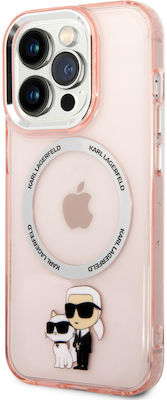 Karl Lagerfeld Karl&Choupette Silicone Back Cover Pink (iPhone 14 Pro Max)