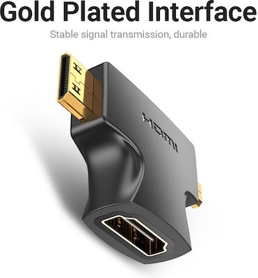 Vention Μετατροπέας micro HDMI / mini HDMI male σε HDMI female (AGFB0)