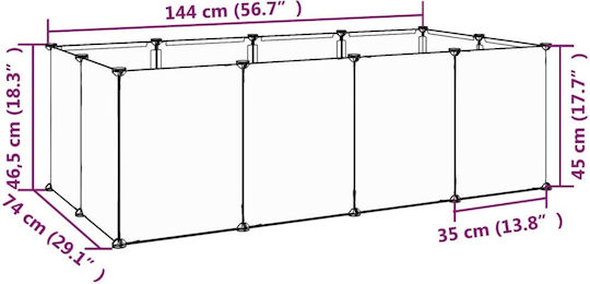 vidaXL Κλουβί Τρωκτικού Κλουβί Μικρών Ζώων 144x74x46.5cm