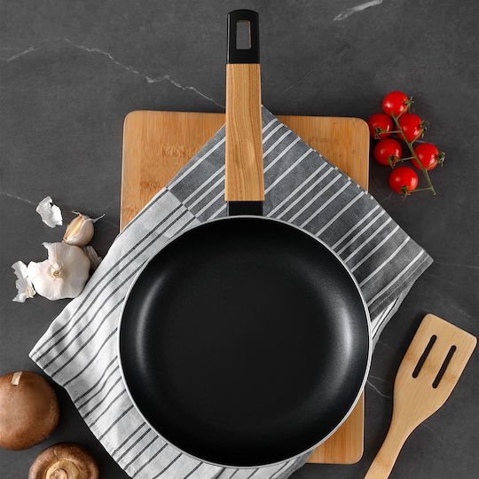 Bergner Earth Тиган от Лят Алуминий с Капак с Незалепващо Покритие 28см