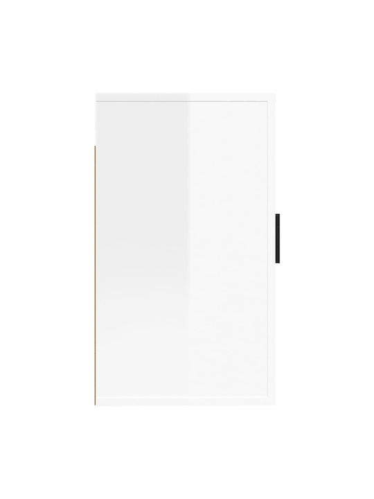 Ντουλάπι Τοίχου Γυαλιστερό Λευκό 40x34.5x60εκ.
