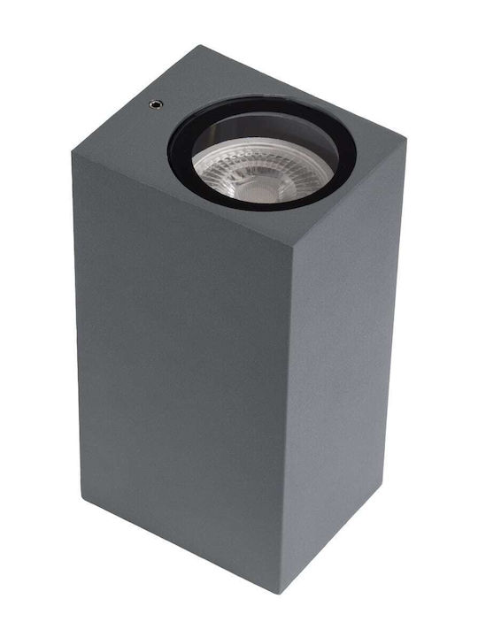 GloboStar Burano Wall-Mounted Outdoor Spot Light GU10 IP65 Double Beam 15x8x6.8εκ.