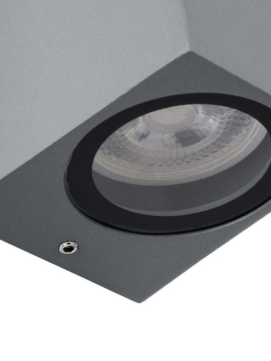 GloboStar Burano Wall-Mounted Outdoor Spot Light GU10 IP65 Double Beam 15x8x6.8εκ.