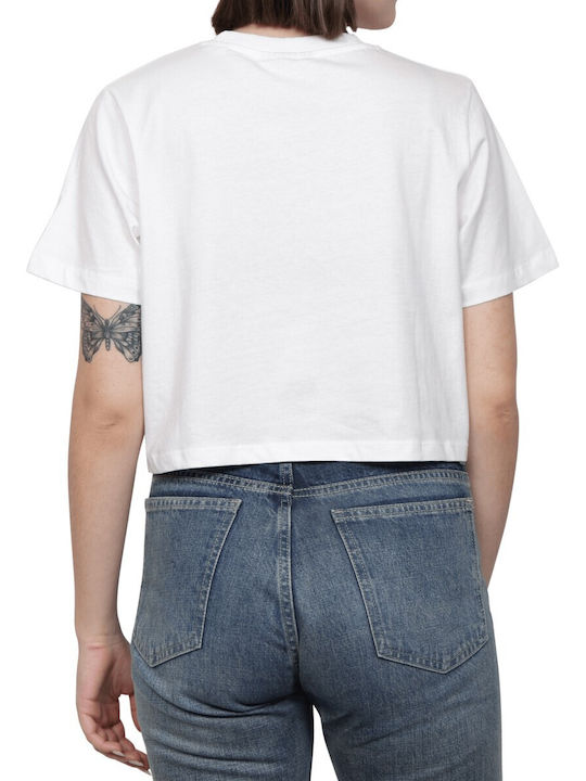 Jack & Jones Women's Athletic Crop Top Short Sleeve White