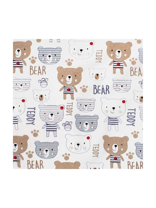 Dimcol Teddy Baby Sheet Cradle Flannel Beige 80x110cm