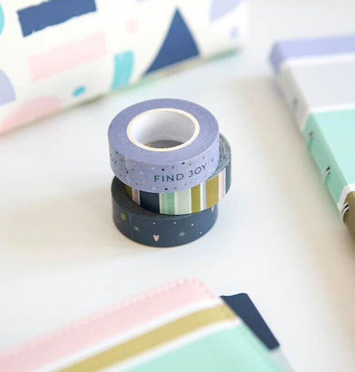 Filofax Banda Adezivă Washi De Decor Good Vibes 3 Bucăți Washi Tape