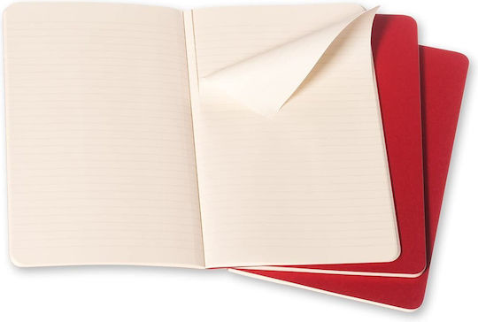 Moleskine Cahier Комплект 3 Бележника 60 Листа На Райета Червени