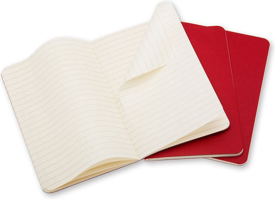 Moleskine Cahier Комплект 3 Бележника 60 Листа На Райета Червени